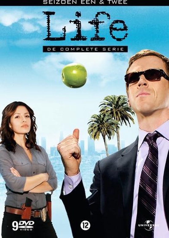 Seizoen Een & Twee Life De Complete Serie dvd box met een groene appel en twee mensen.