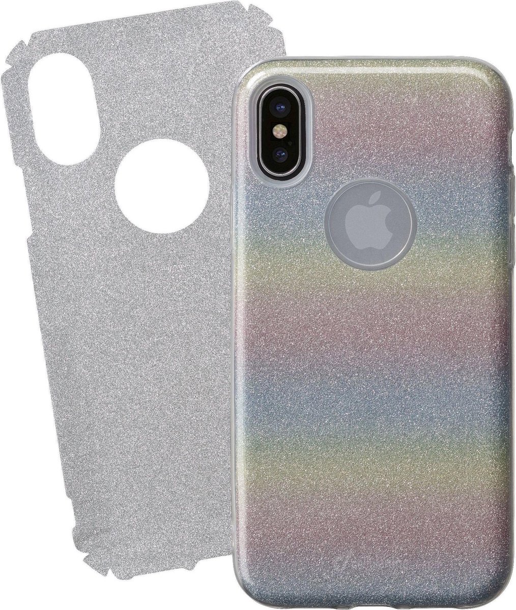 Cellular Line iPhone X, bling cover, rainbow