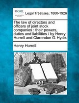 The Law of Directors and Officers of Joint Stock Companies