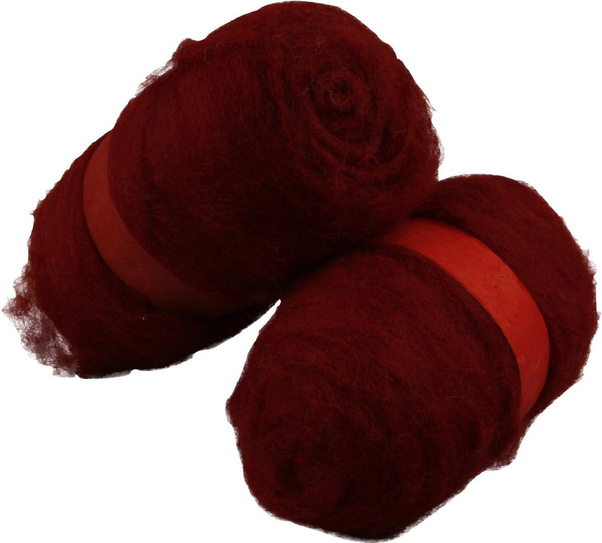 Gekaarde wol, warm red, 2x100 gr - Creotime