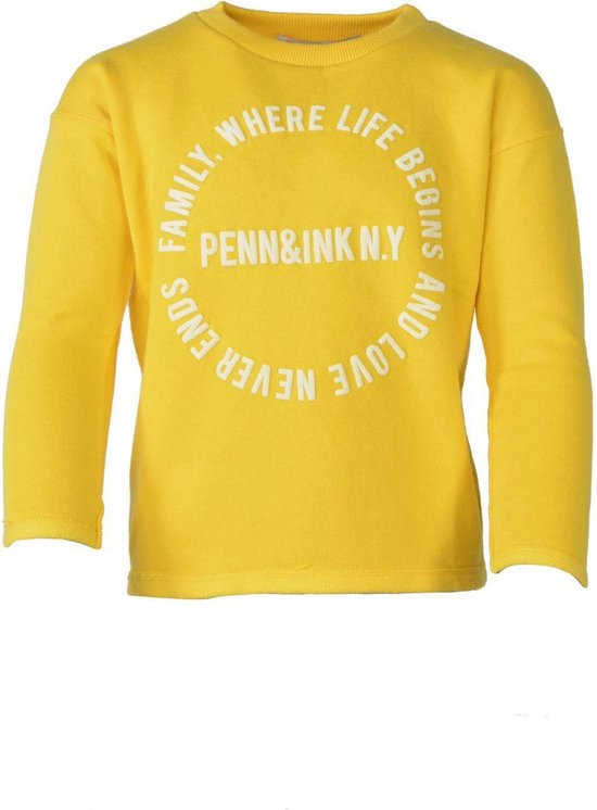 Penn & Ink Meisjes Sweater met Print - Geel - Maat 140 | bol.com