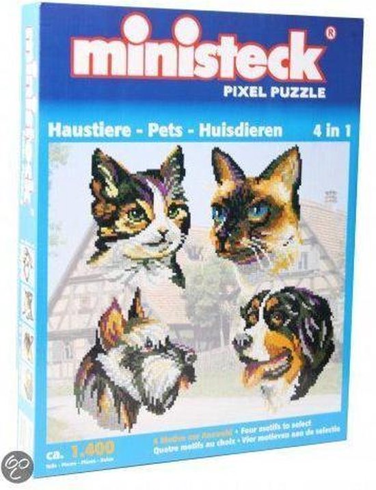 Ministeck Pixel puzzle huisdieren 4 in 1 1400 | bol.com