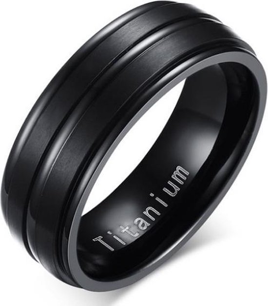 Titanium heren ring Zwart 8mm-19mm - LGT JWLS