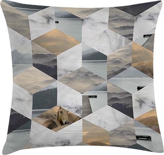 TAK Design Kussen Collage Cube - Katoen - 45 x 45 cm
