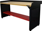 Kraftmeister werkbank 200 cm - Werktafel met MDF werkblad - Zwart