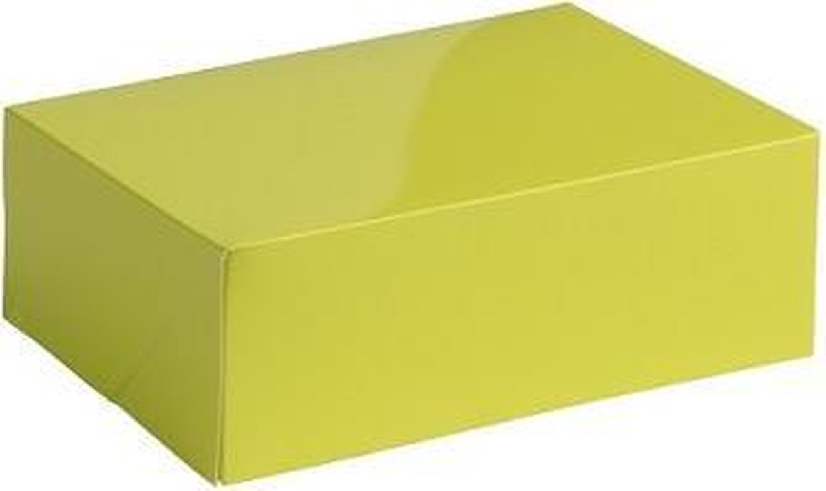 Cadeaudoos cadeauverpakking glossy 30x22x7cm LIMEGROEN (10 stuks)