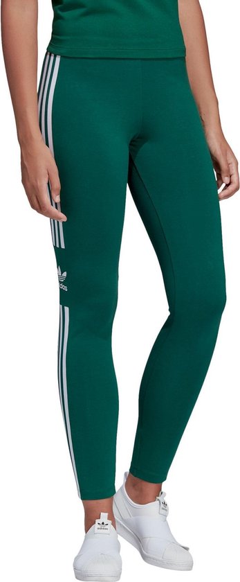 adidas Trefoil Sportlegging - Maat 34 - Vrouwen - donker groen/wit | bol.com