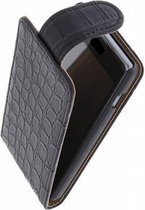 Croco Classic Flip Hoesje voor LG L Bello D335 Zwart
