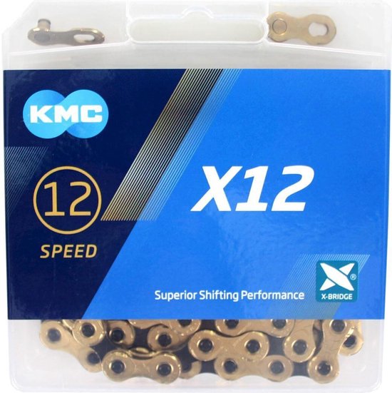 KMC X12 Ti-N Kettingslot 12-speed, goud/zwart Uitvoering 126 schakels