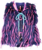 Kidz-art Meisjes Fake Fur Gilet - Blauw - Maat 110/116
