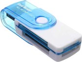 Multifunctionele SD kaart lezer naar USB stick / Adapter / Lezer micro SD / SD / MS / M2 kaart - Blauw