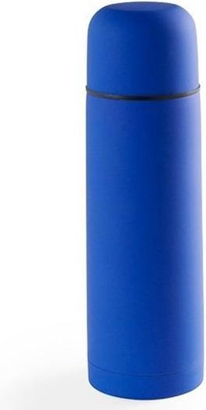 RVS thermosfles/isoleerkan 500 ml blauw