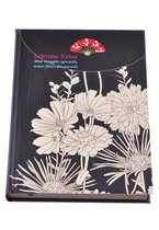 Notitieboekje met bloemen – Zwart/Crème