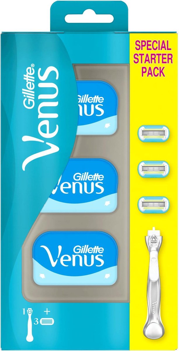 Gillette Venus Platinum Extra Glad Scheersysteem voor Vrouwen + 2 Scheermesjes - Gillette Venus