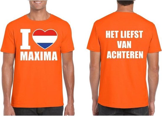 Oranje I love Maxima shirt heren L