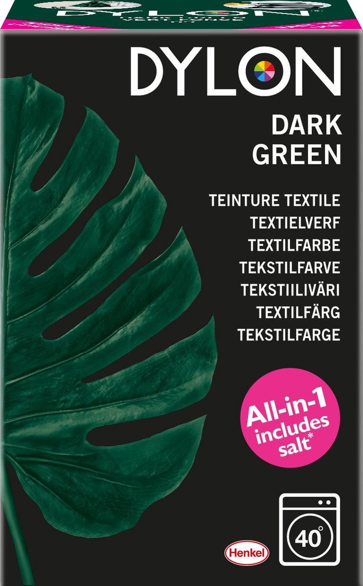 wassen Bezem praktijk DYLON Textielverf - Dark Green - wasmachine - 350g | bol.com