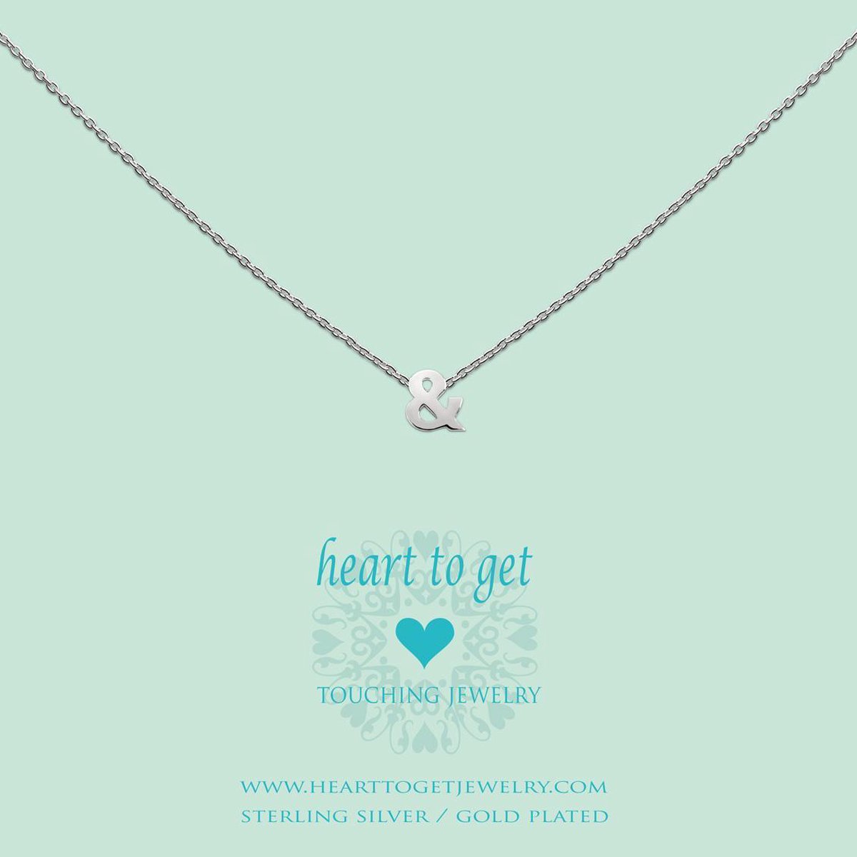 Heart to get Initial, silver, symbol and