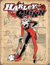 Harley Quinn Wandbord 'Retro' - Metaal - 30 x 40 cm