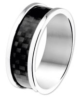 The Jewelry Collection For Men Ring Carbon - Staal