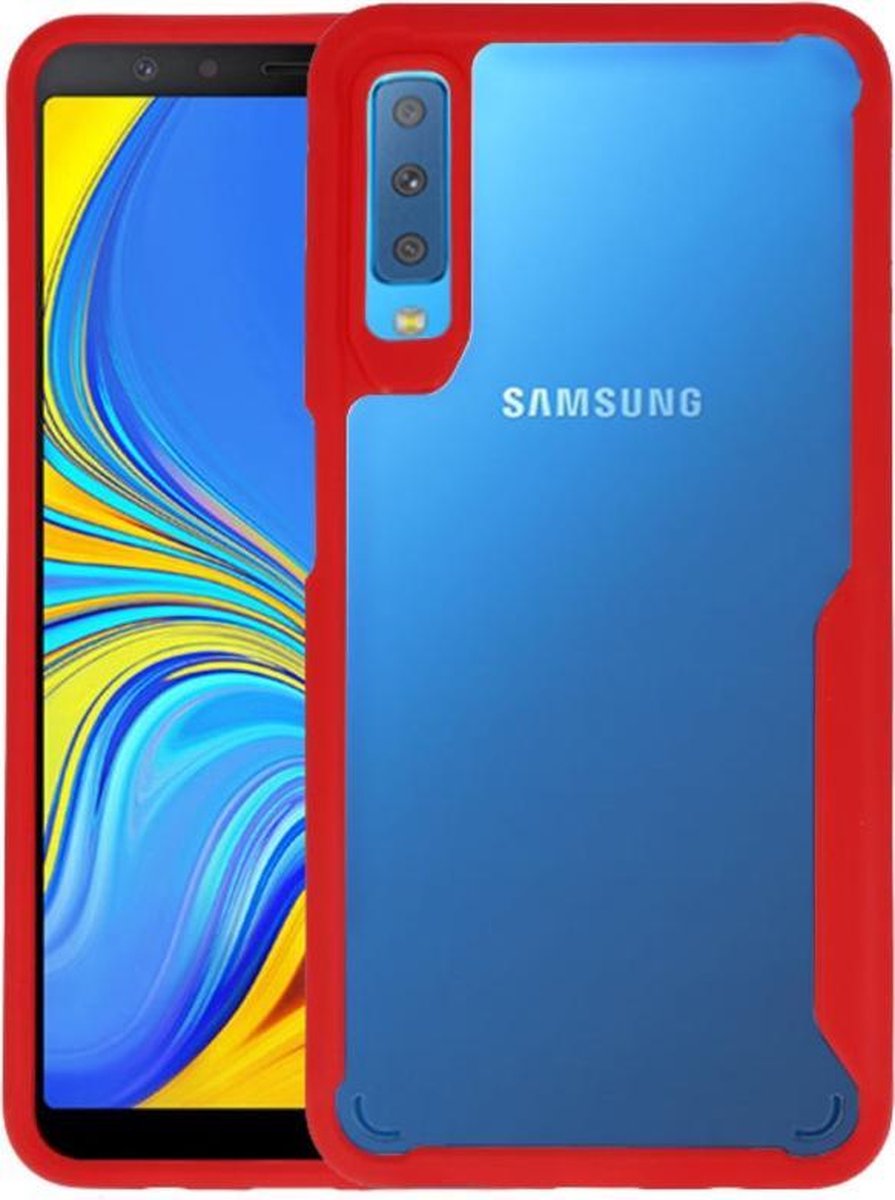 Rood Focus Transparant Hard Cases voor Samsung Galaxy A7 2018
