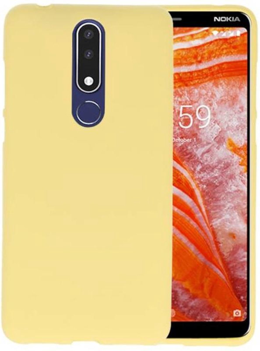 Hoesje Geschikt voor de Nokia 3.1 Plus - Backcover Color Telefoonhoesje - Geel