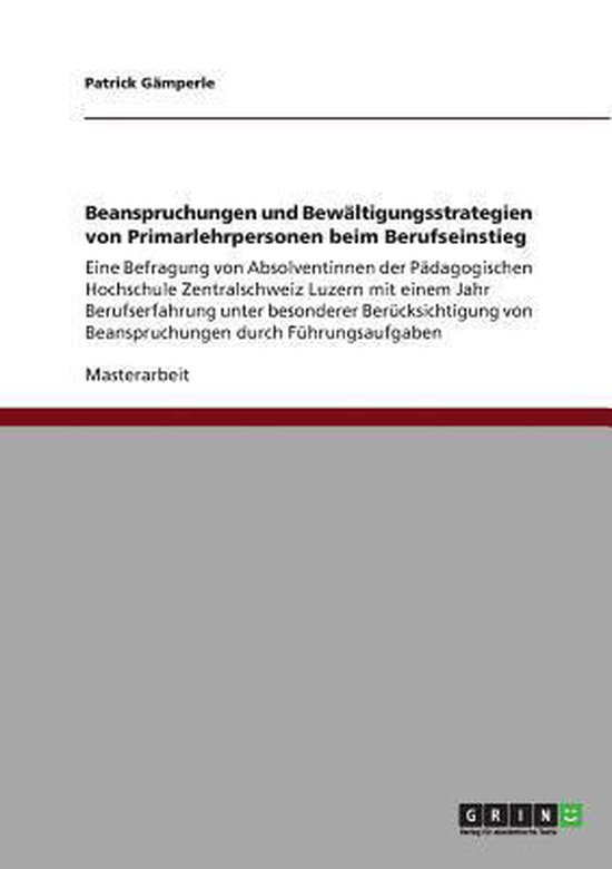 Beanspruchungen und Bewaltigungsstrategien von Primarlehrper ... - cover