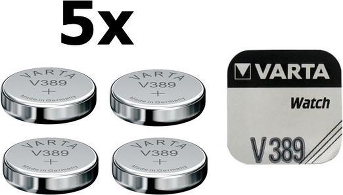 5 Stuks - Varta V389 85mAh 1.55V knoopcel batterij