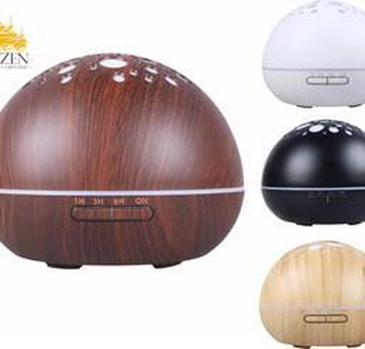 GX-aroma diffuser Starry night (grote capaciteit) Donker hout motief + 12 geurenset