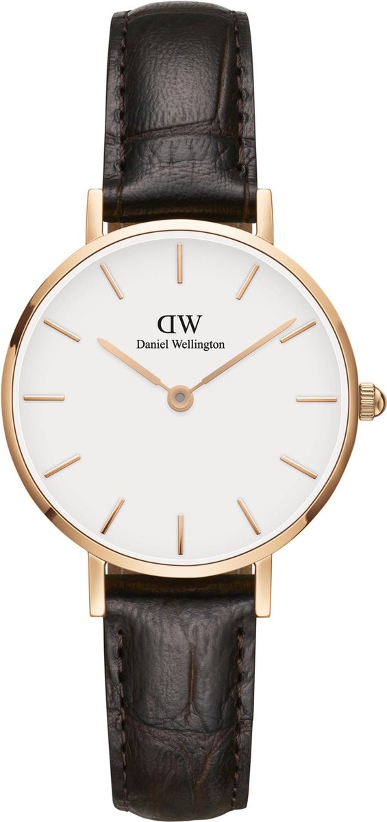 Daniel Wellington Classic Petite York DW001001232 - Horloge - Leer - Zwart - Ø 28mm