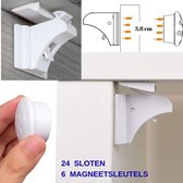Gohh 24 Magneetsloten (met 3M tape) en 6 Sterke Magneetsleutels - Geen schroeven nodig