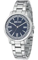Just Cavalli Class R7253574505 dames horloge  met blauwe wijzerplaat en kristallen