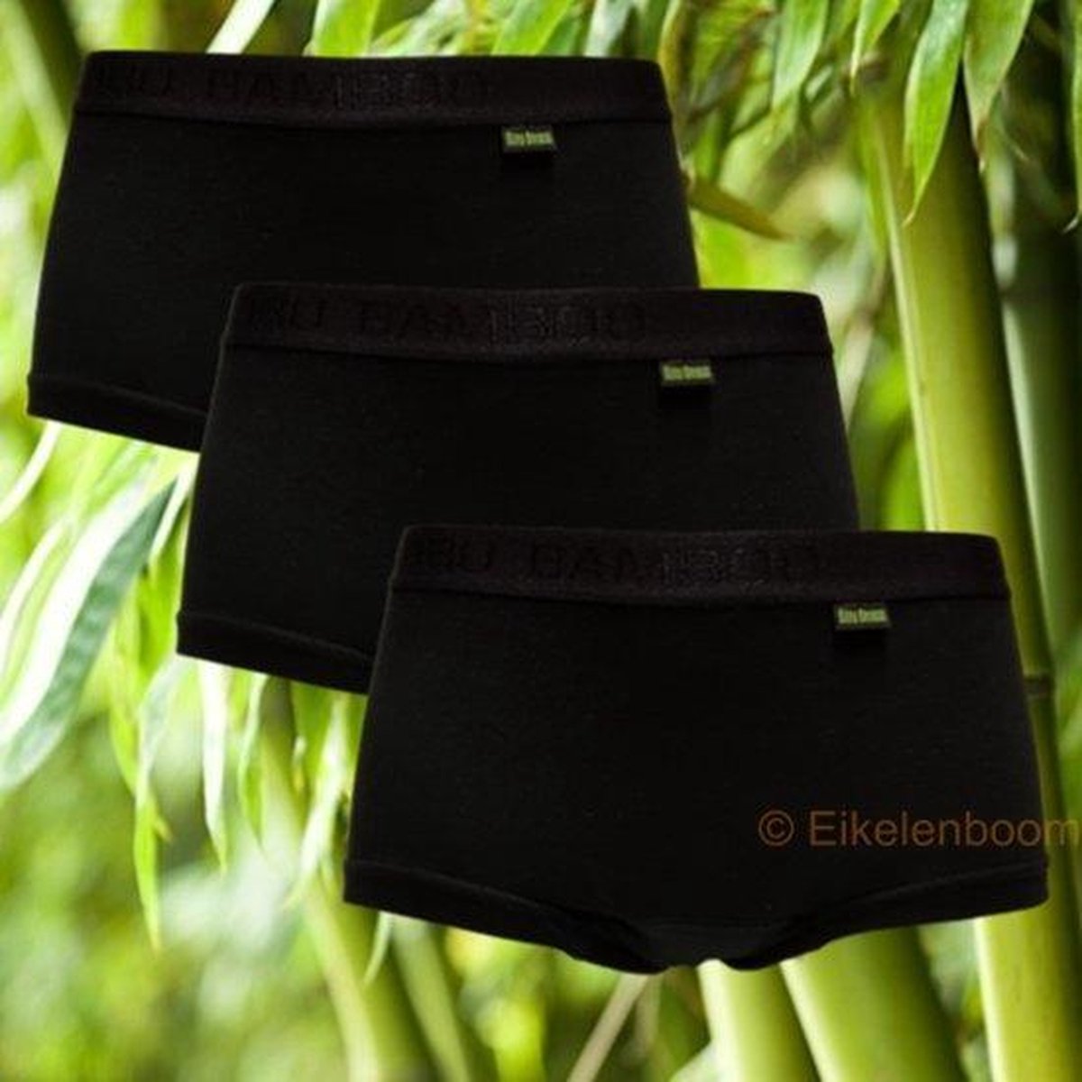 Boru Bamboe Boxershort Dames Zwart 3 Pack 3 stuks Maat XL bol