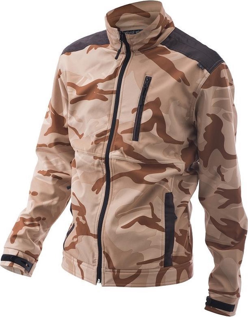 Camouflage softshell jack khaki maat XXXL