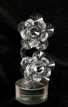 Dubbele kristallenbloem op voet .9x6x21cm Perfect en exquise kristal glas bloemen ambachtelijk handgemaakt.