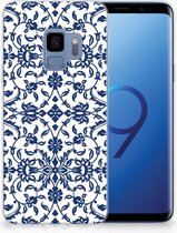 TPU Siliconen Hoesje Geschikt voor Samsung Galaxy S9 Flower Blue