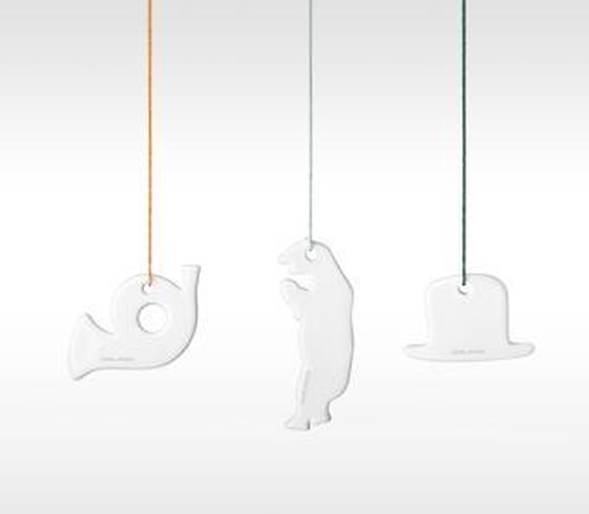 Georg Jensen kerst ornamenten - December Tales - 3 stuks - porselein