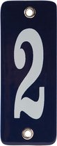 Emaille koppelbaar huisnummer blauw nr. 2