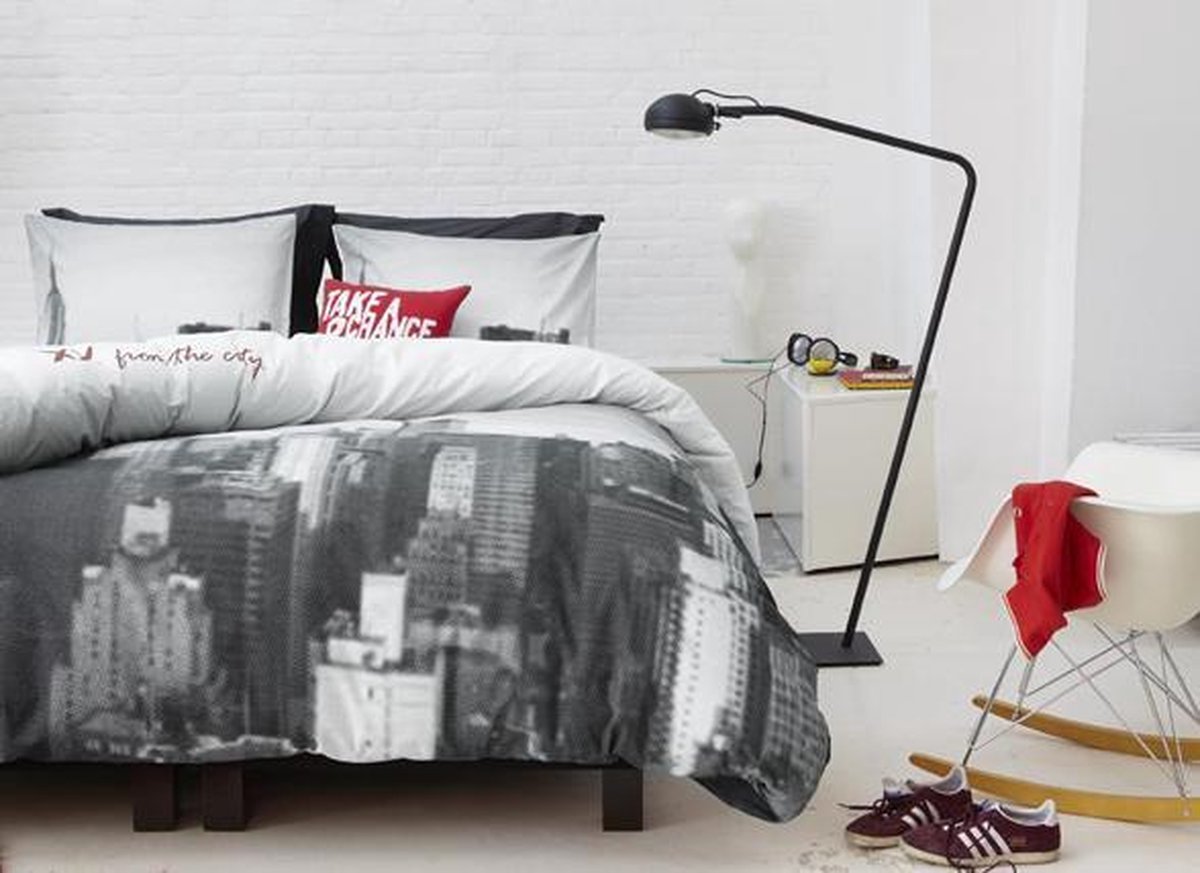Mexx Dekbedovertrek Big Apple - Eenpersoons - 140x200 cm - Zwart