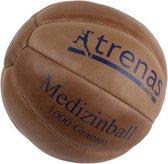 Trenas - Medicijnbal - Medicine bal - Klassische professionele medicijnbal - Leer - 1 kg - Bruin