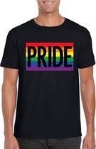 Regenboog vlag Pride shirt zwart heren 2XL