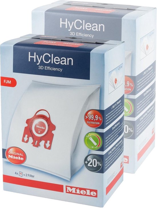 HyClean 3D Efficiency FJM - Stofzuigerzakken - 2 pack - 8 stuks | bol.com