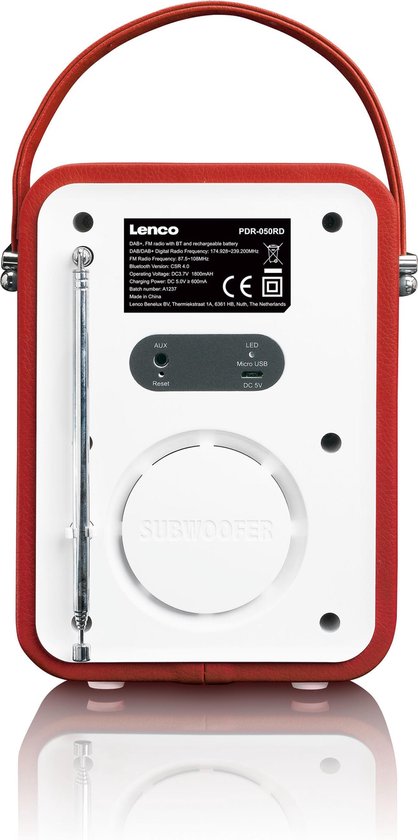 Lenco PDR-040 - draagbare DBA radio - FM-radio - met Bluetooth