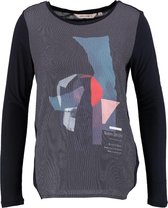 Garcia donkerblauwe longsleeve materiaalmix Maat - S