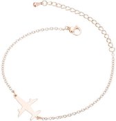 24/7 Jewelry Collection Vliegtuig Armband - Rosé Goudkleurig