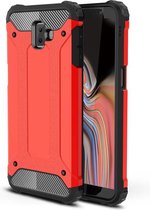 Armor Hybrid Back Cover - Samsung Galaxy J6 Plus (2018) Hoesje - Rood