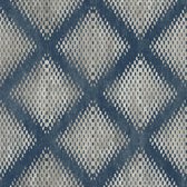 Hexagone ruit navy/beige modern (vliesbehang, blauw)