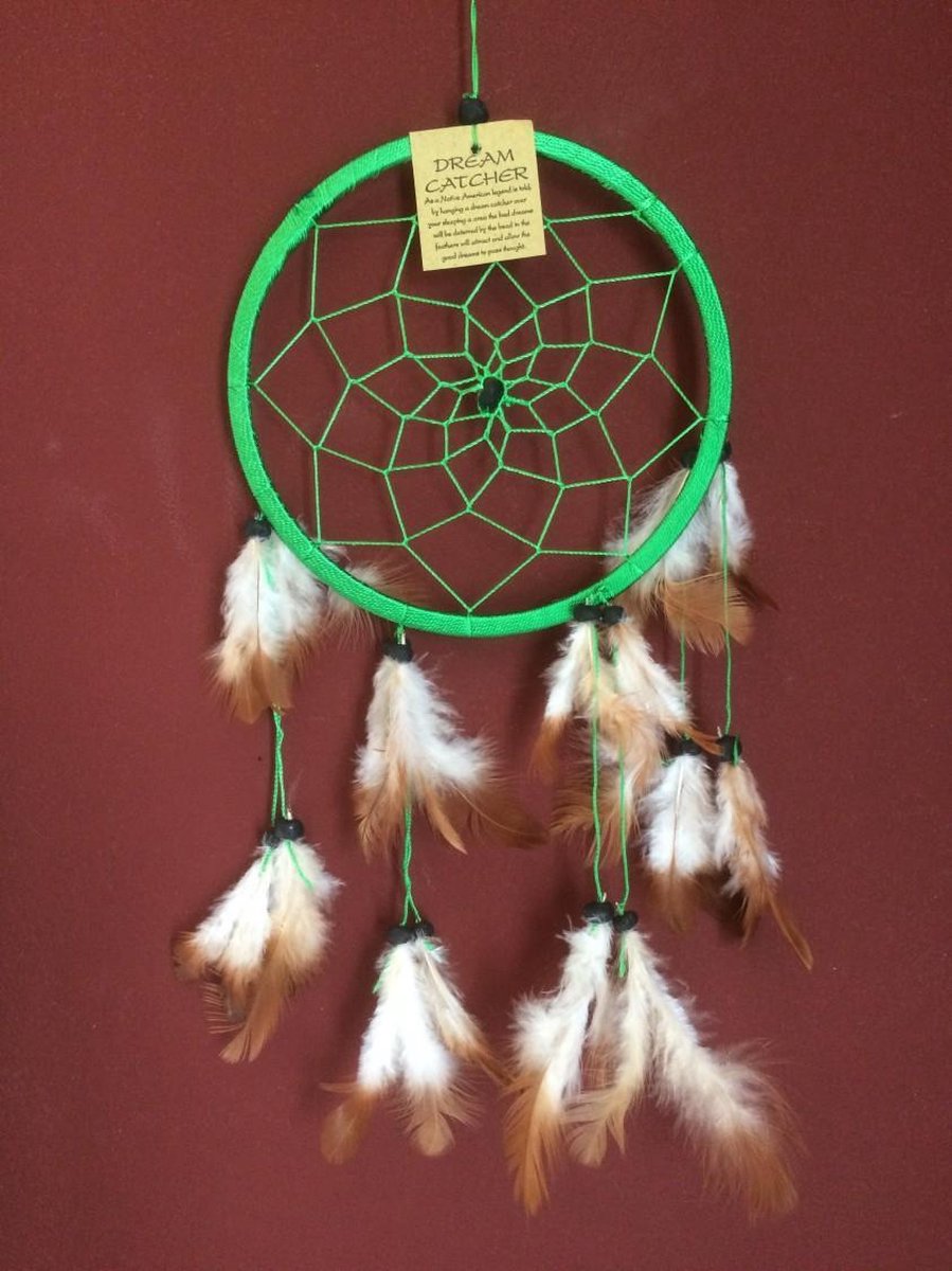 Dromenvanger / Dreamcatcher Ø18cm zonder kleintjes  - groen