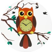 NeXtime Eagle Owl - Klok - Rond - Glas - Ø43 cm - Marron