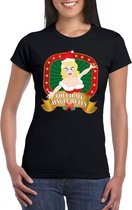 Foute kerst t-shirt zwart Touch my jingle bells voor dames - Foute kerst shirts M