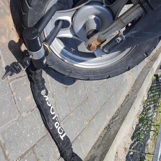 Top-Lock Art 4 Motorslot / Scooterslot - Kettingslot met Loop en Beugelslot - Art Gekeurd Slot voor Motor en Scooter & Brommer - 120 cm van Top Lock — afbeelding 5
